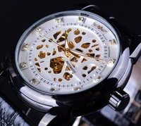 winner skeleton diamond design men automatic watch erkek saat relogio male clock reloj hombre montre luxury white gold men watch