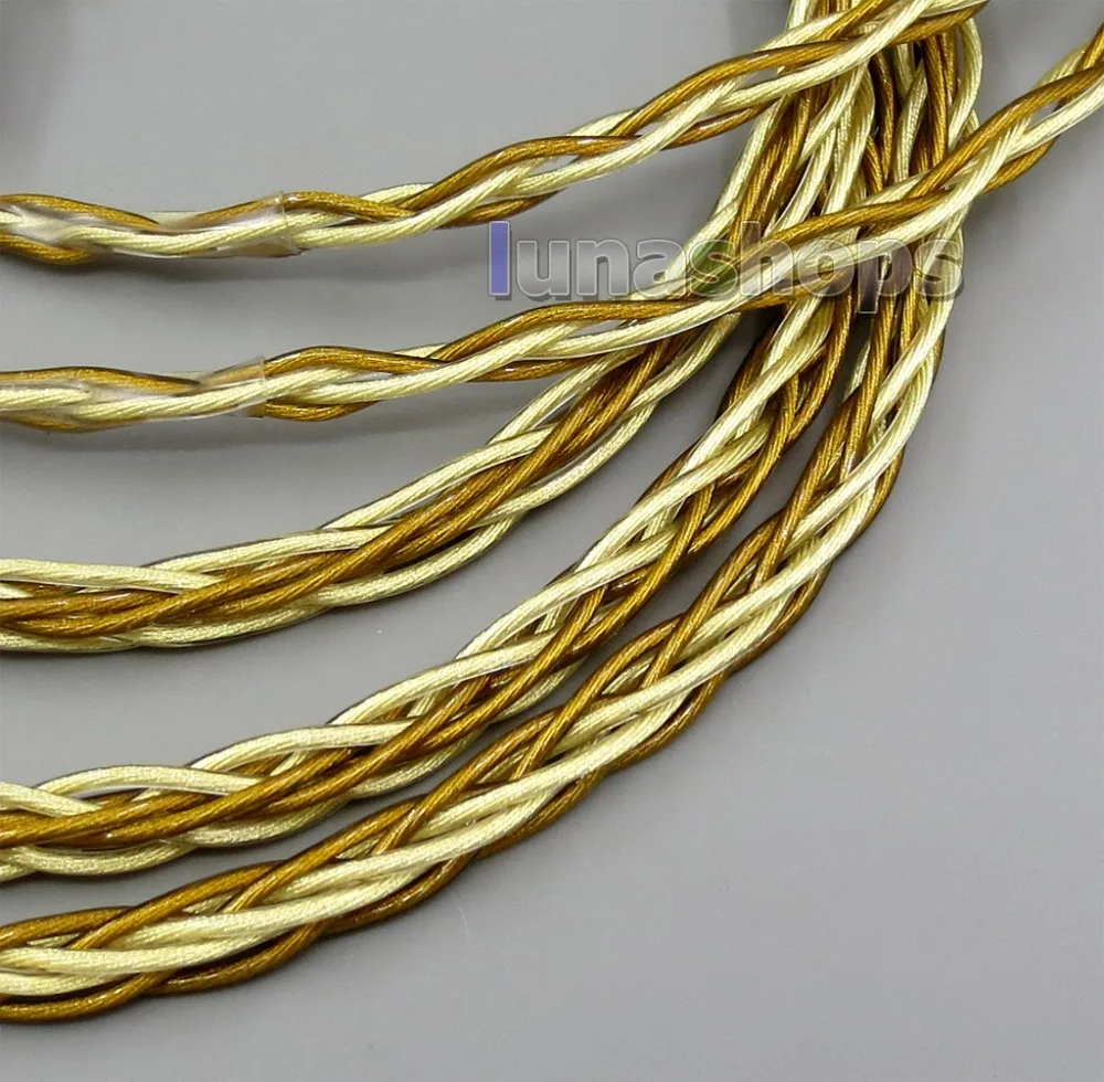 LN005965 8 ядер очень мягкий 7N OCC чистого серебра+ Позолоченные наушники кабель для Shure se535 se846 se425 se215 MMCX