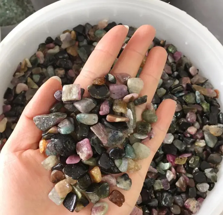 9mm--12mm top! natura colorful tourmaline nunatak stone wholesale Raw Mineral Specimens500g | Дом и сад