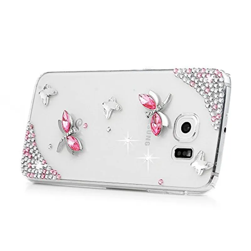 Udapakoo 3D Стразы бриллианты розовые бабочки чехол для Samsung A3 A5 A7 2016 2017 E5 C5 C7 C9 Note 2 3 4 5 8 9
