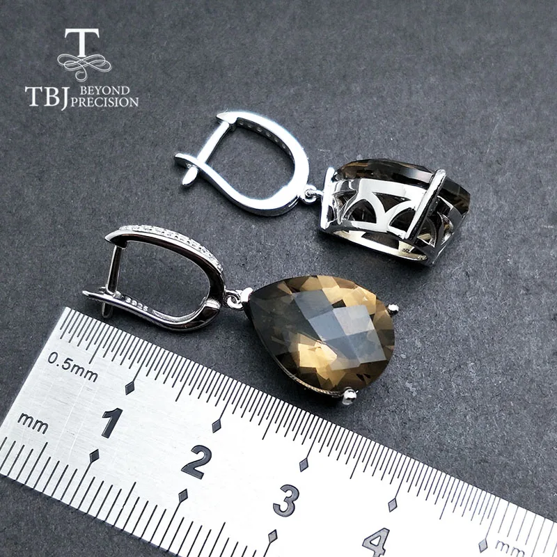 Женские серьги с дымчатым кварцем TBJ ювелирные украшения природными
