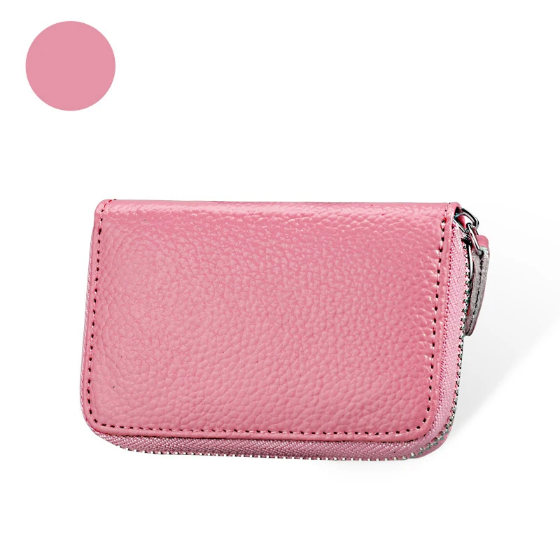 pink Короткий кошелек RFID на молнии, кредитная карта, кожа, в форме органа, сумка для карт, многофункциональная воловья кожа, визитница, маленький тонкий кошелек - Цвет: pink