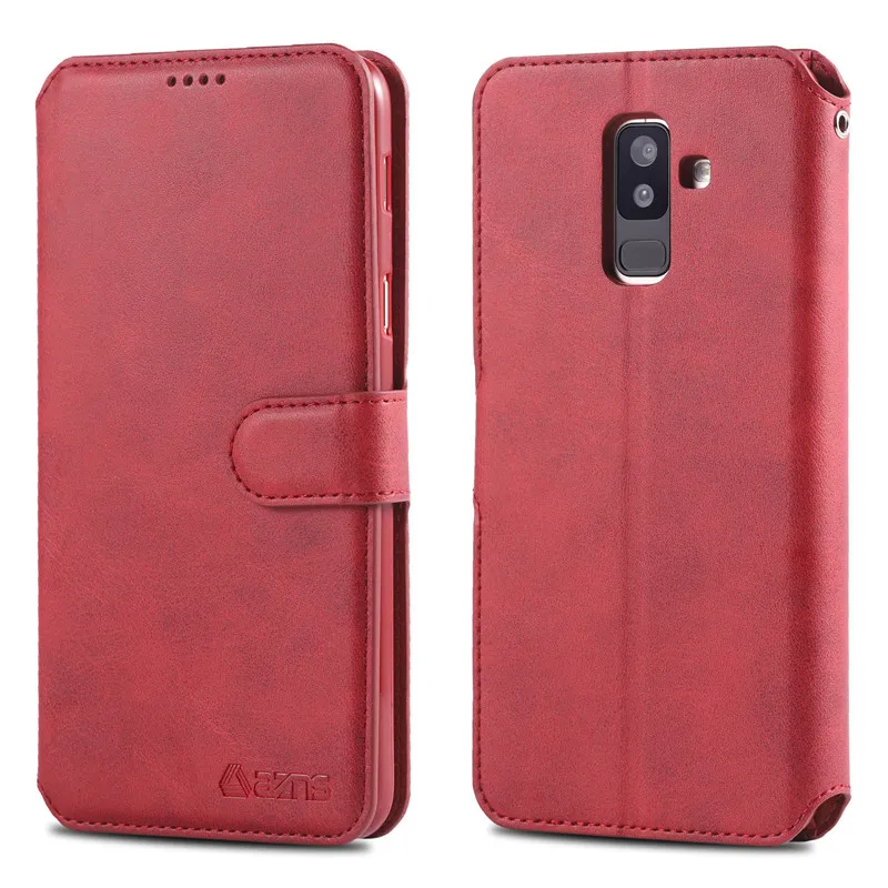 

For Samsung A6 Plus Case Genuine Flip Leather Wallet Case For Samsung Galaxy A6 Plus 2018 Card Holder Case For Samsung A6 Plus