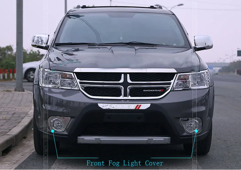 Car Styling Stickers ABS Plastic Chromed Front Fog Light Lamp Cover Trim For Dodge Journey/Jcuv 2009-2014 | Автомобили и
