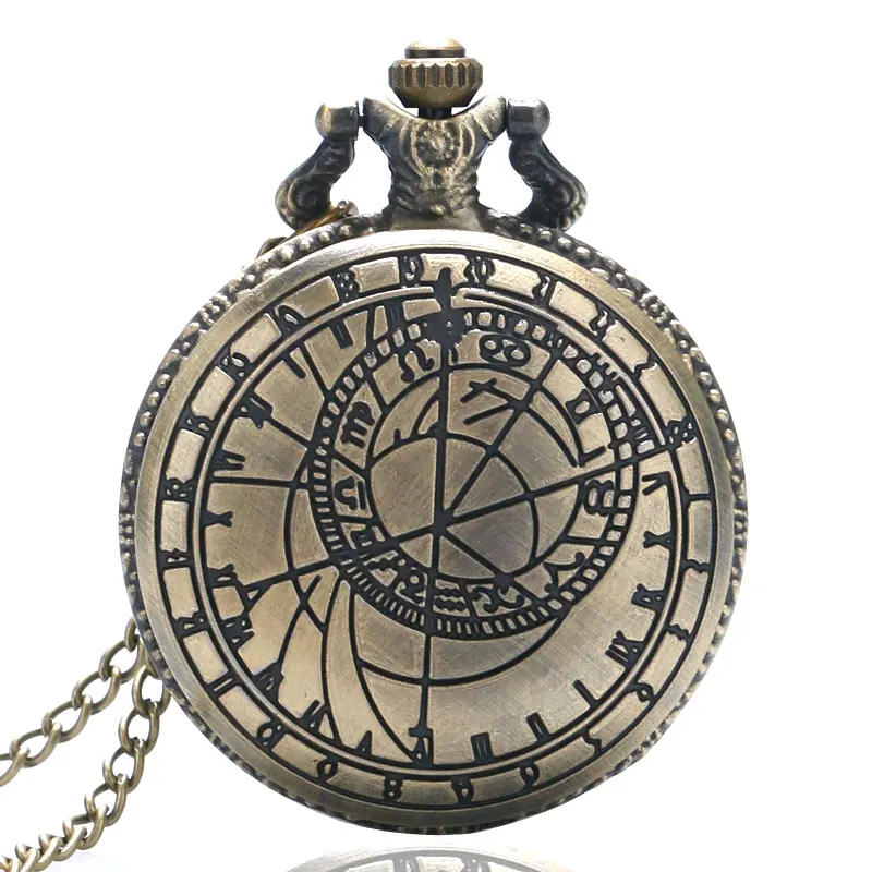 Созвездия стимпанк ожерелье ретро компас кварцевый узор подвеска цепь карманные
