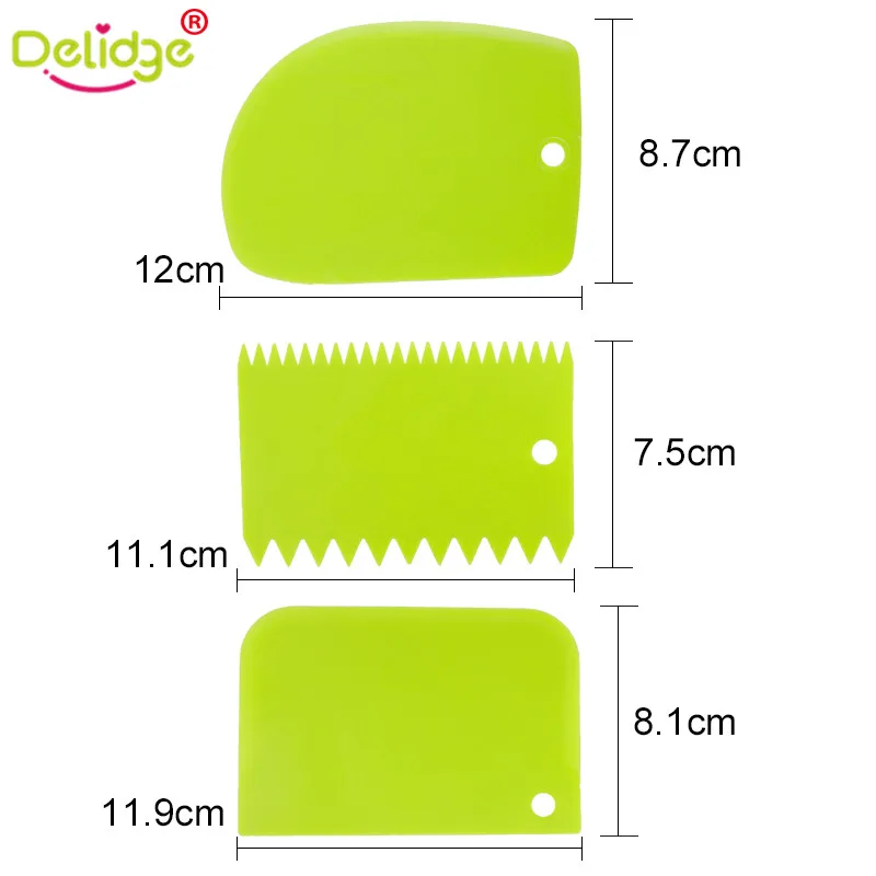 Пластиковые шпатели для выпечки 3 шт./компл. многоразовый скребок крема украшения