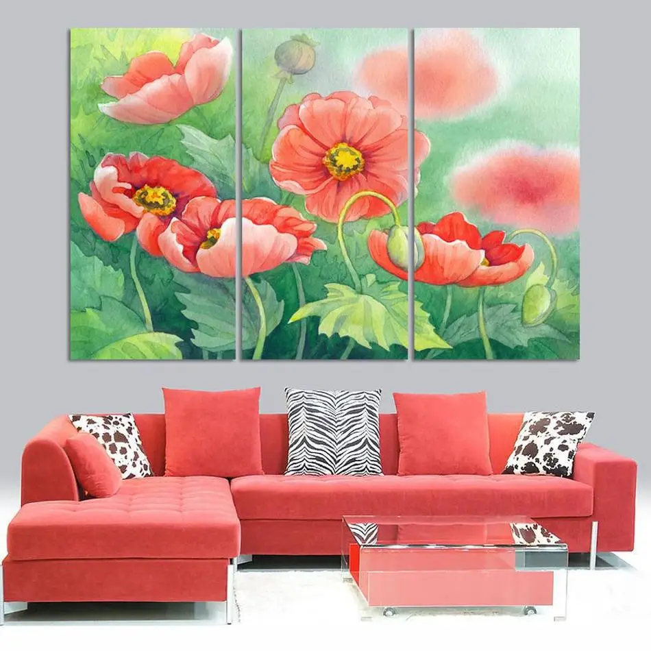 Ручная работа картина Печать на холсте абстрактный цветок кукурузы Поппи маслом