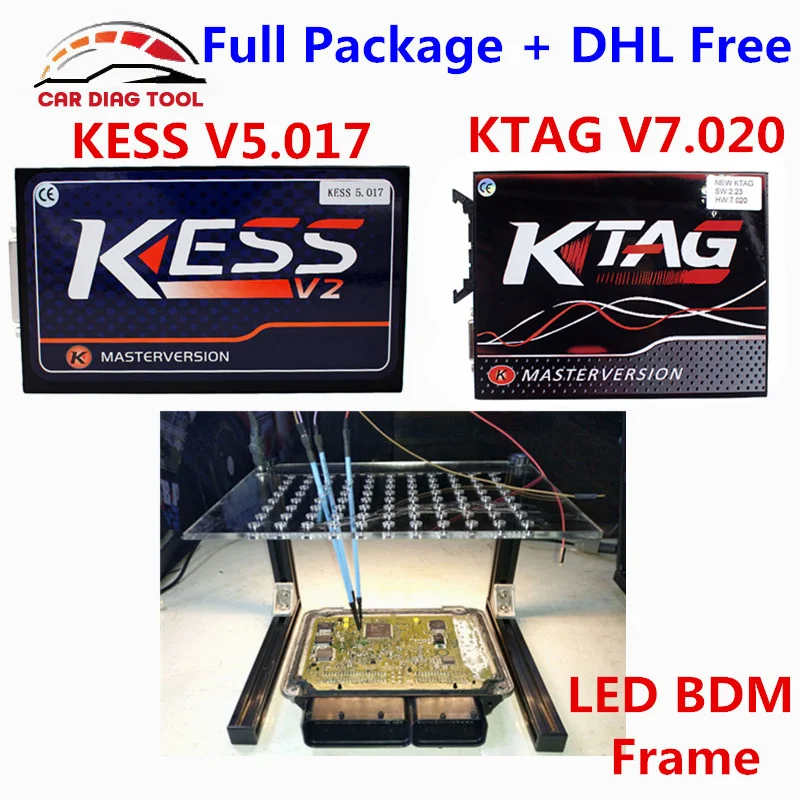 Обновления Интернет Версия KTAG V7.020 + KESS V2 V5.017 2 47 светодио дный BDM кадр 5 017 К тег K TAG 7