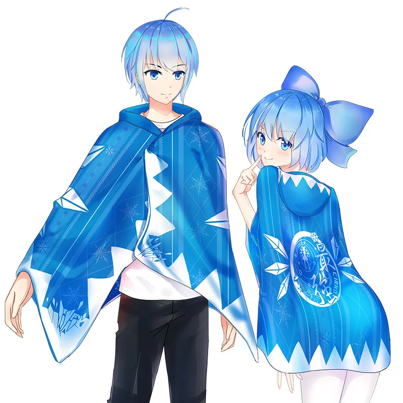 Плащ для косплея Аниме TouHou Project Cirno плащ с капюшоном удобное одеяло девушек в