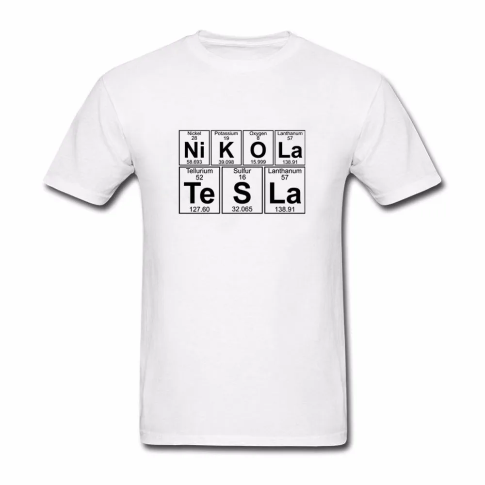2018 Новый Ni K O La Te S Никола Тесла химии футболки Творческий для мужчин короткий