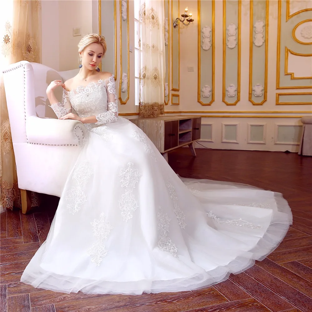 2018 лодка средства ухода за кожей шеи Vestido De Noiva индивидуальный заказ молния Кнопка