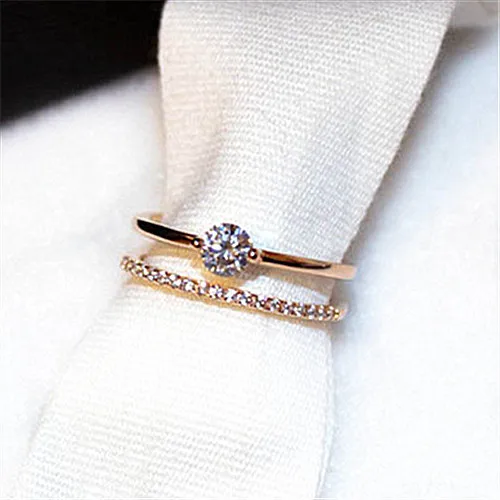 Новинка 2017 регулируемые кольца для женщин бижутерия очаровательное Двухслойное