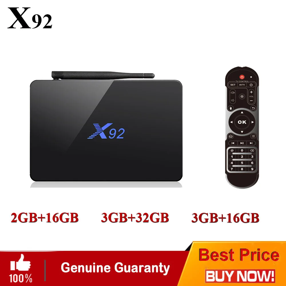 X92 Android 7 1 ТВ коробка 3 ГБ 2 ГБ/32 16 4 К Smart Декодер каналов кабельного телевидения Amlogic