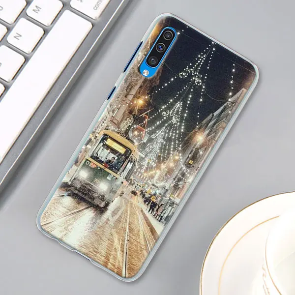 08 Пейзаж Зима светильник снег чехол КРЫШКА ДЛЯ samsung Galaxy A30 A40 A50 A70 A6 A8 плюс A7 A9 M30 чехол для телефона Coque - Цвет: 08