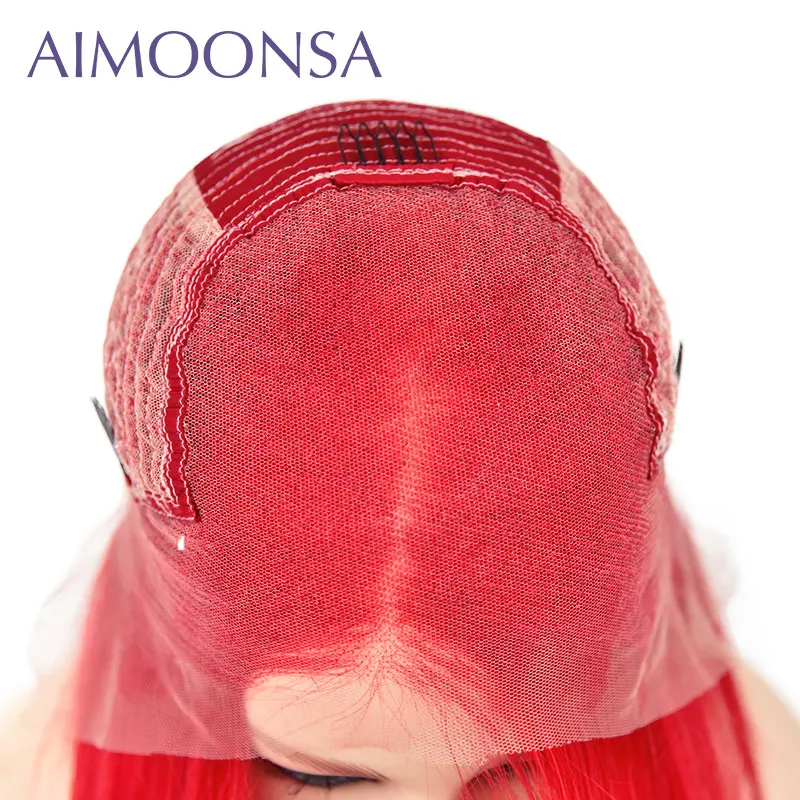 Парики из натуральных волос с красным кружевом 13x6 парики прямые волосы Реми