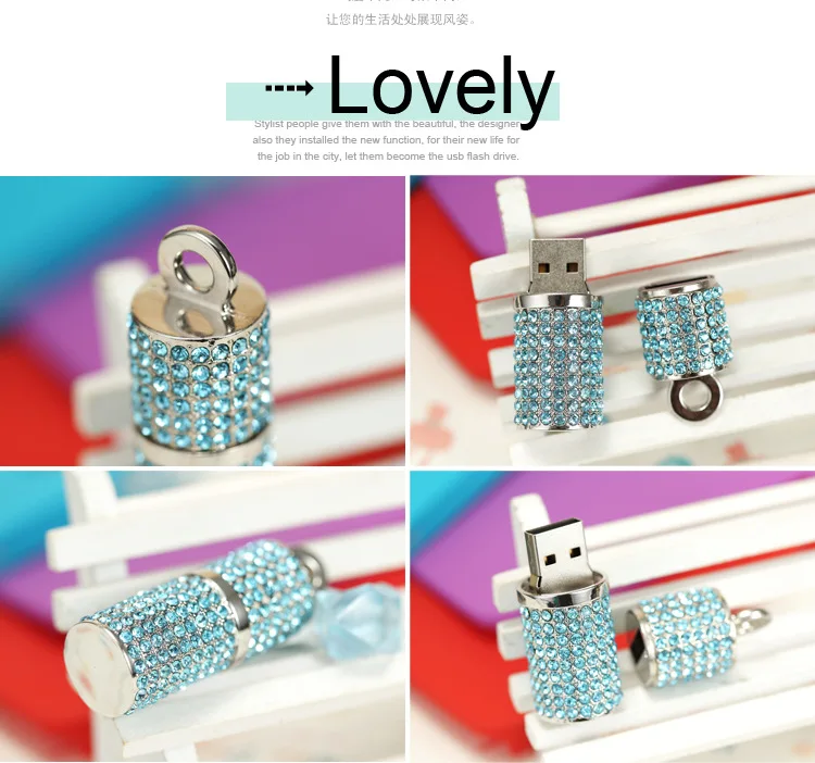 

Jewelry USB 2.0 Pendrive Pen Drive Usb Flash Drive 256GB 128GB 64GB 32GB 16GB Creativo Pendrives Girls Gift Presentes