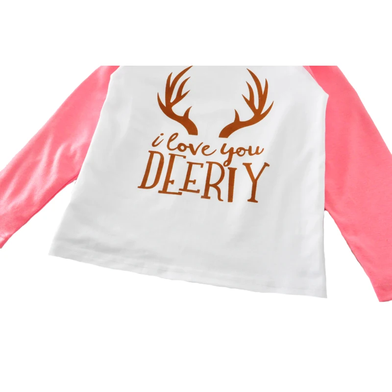 

Spring Kids Girl T shirt 2017 Cartoon Letter Boy Toddler Clothes T-shirt Autumn Deer Print Splicing Brand Baby Clothes Top Girls