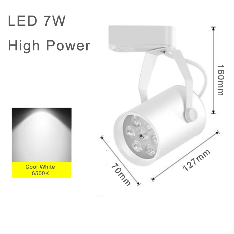 White 7W High Power Горячая алюминиевый светодиодный светильник Современный COB прожекторы супер яркость изюминка объект Модный магазин освещение эффект династии - Испускаемый цвет: White 7W High Power