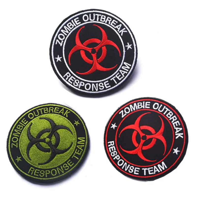 Круглая нашивка ZOMBIE outbreak 3 5 дюйма для реакции на вспышки|biohazard patch|zombie patchzombie hunter |