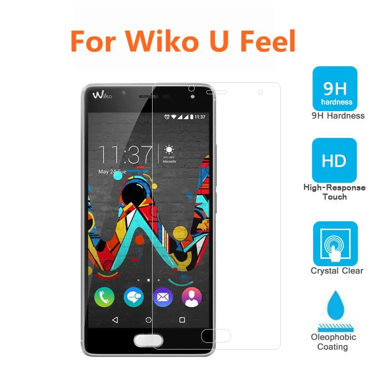 Закаленное стекло с полным покрытием для Wiko U Feel защита экрана защитная пленка |