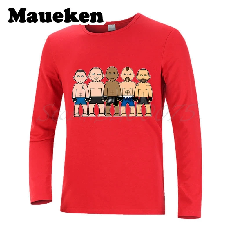 Мужская клетка с длинным рукавом FIGHTING LEGENDS Жорж St Pierre Fedor Emelianenko Anderson Silva Wanderlei Chuck