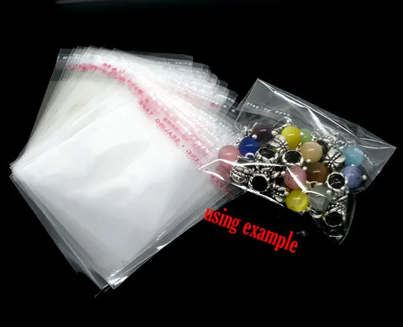 Прозрачные самоклеящиеся пластиковые пакеты DoreenBeads 200 7x6 см (B07380) yiwu|bag strawberry|bag pack