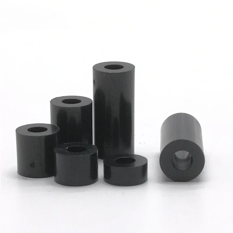 50 шт. M3 M4 черный или белый ABS Rround spacer противостояние нейлон нерезьбовая прокладка круглый полый противостояние Шайба