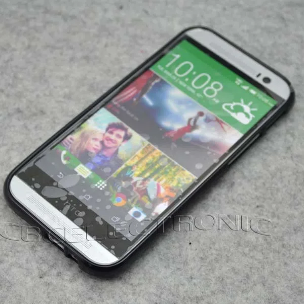 Высококачественный черный ТПУ Матовый гелевый кожаный чехол для htc One M8