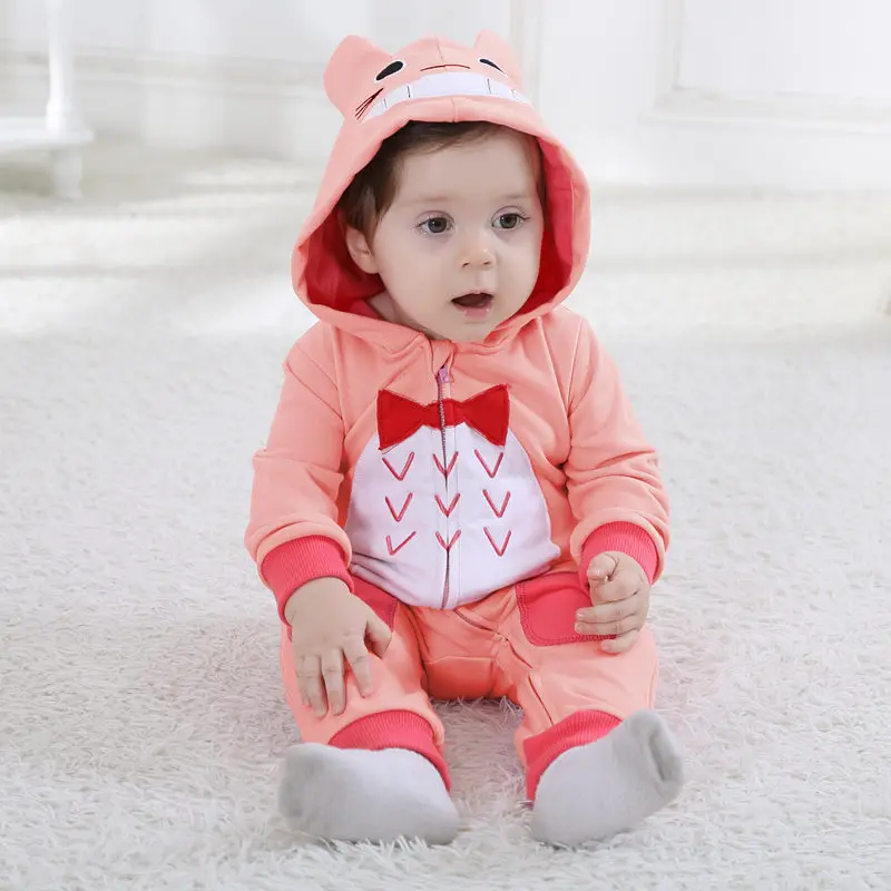 2018 розовый комбинезон с рисунком из мультфильма Tororo для маленьких мальчиков и