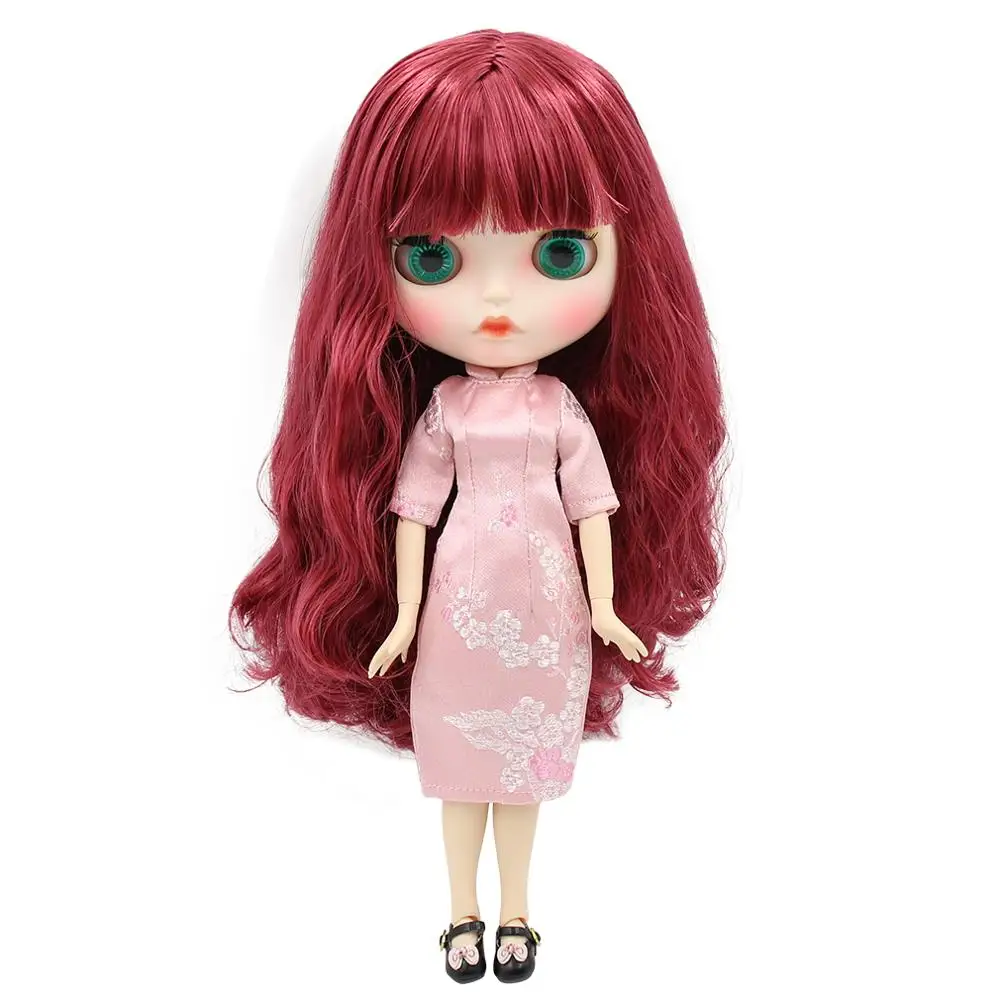 Ледяная фабрика blyth кукла 1/6 bjd белая кожа тела амаранта волосы новое матовое лицо