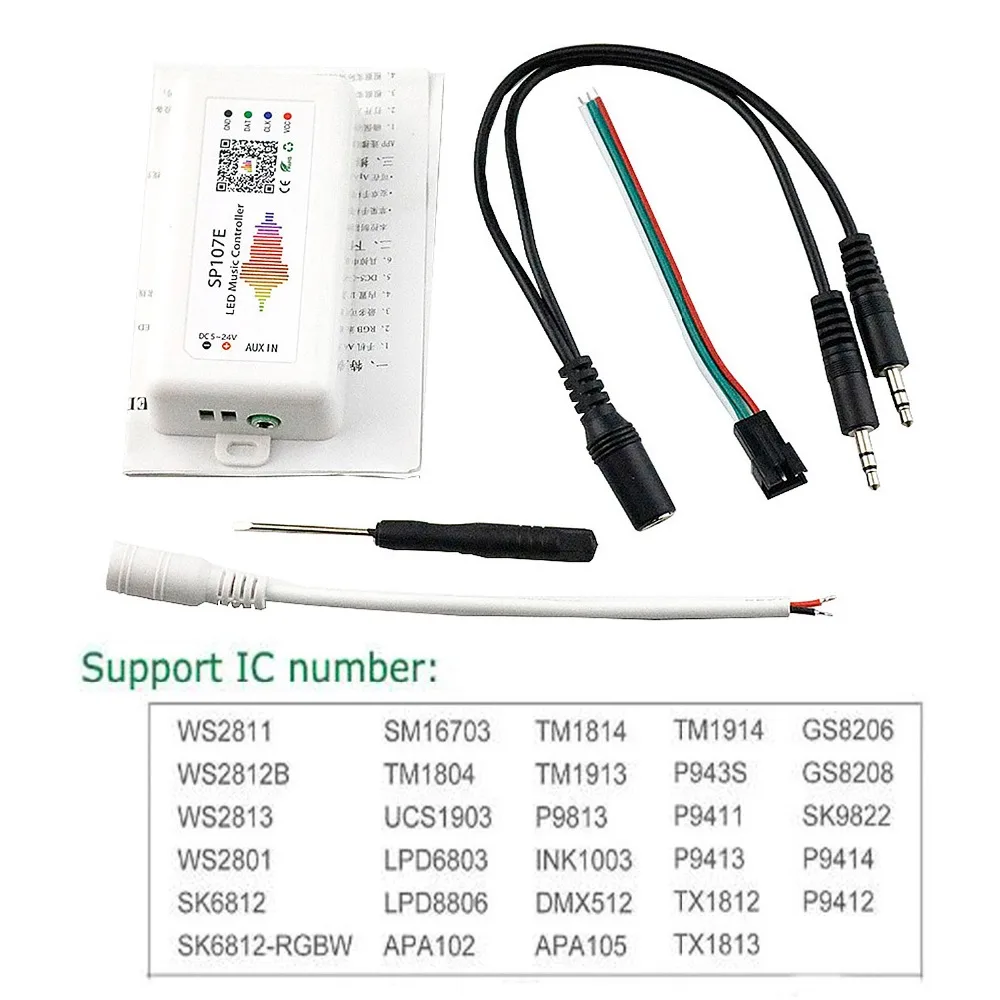 Музыка LED RGB контроллер WIFI Bluetooth Pixel IC SPI по телефону приложение SP107E для WS2812 SK6812 SK9822