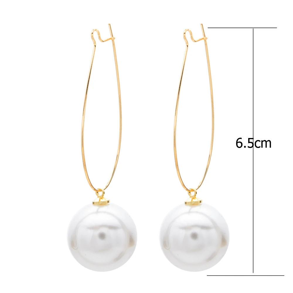 ZMZY Fashion Large Punk Big Simple Simulation Pearl Earrings for Women Jewelry Wholesale Ladies Mujer Pendientes Accessories | Украшения и