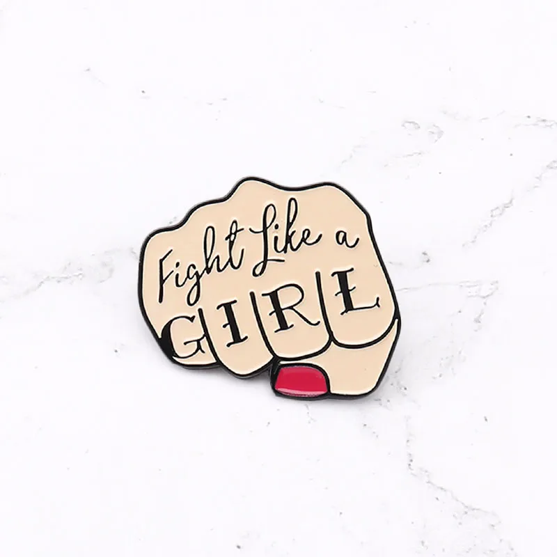 Женская брошь в форме кулака девушки виде значка булавка отворота джинсовая