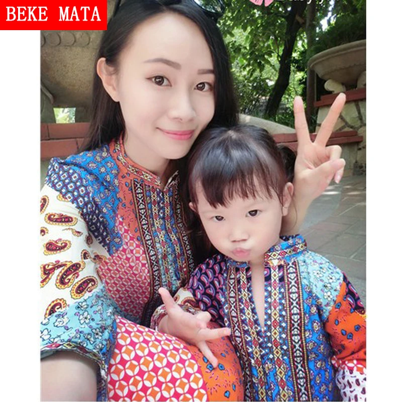 Платья BEKE MATA для матери и дочери 2017 летнее пляжное богемное платье семейный образ