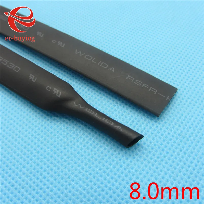 Термоусадочная трубка 1 м черная с внутренним диаметром 8 мм комплект проводов |