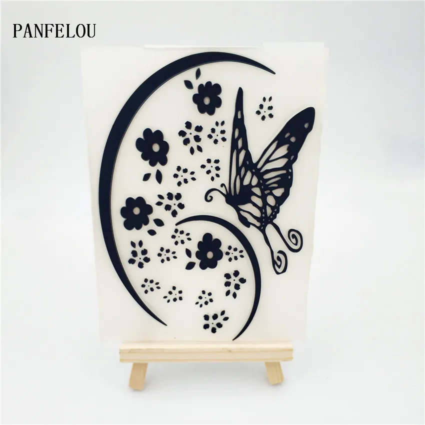 PANFELOU Butterfly Буш папки для тиснения пластика скрапбукинга DIY шаблон помадки торт