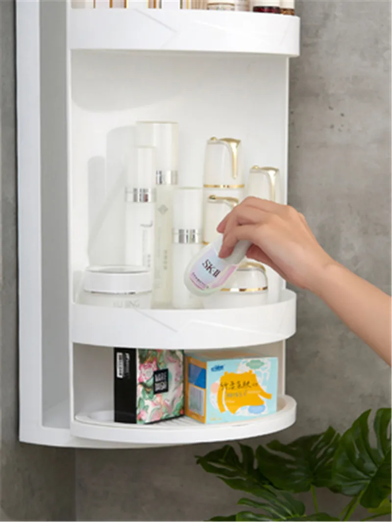 Бытовая полка для ванной вращающаяся Пылезащитная угловая водонепроницаемый