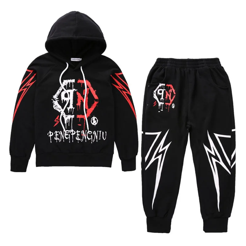 PENGPENGNIU Kids Street Dance Clothes Sets Fashion Hip Hop Clothing 2018 New Brand High Quality Sport Suit for Teenage Boys Girl | Детская