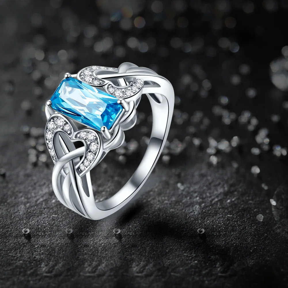 Женское кольцо гранат с голубым топазом из серебра 925 пробы|ring size|ring size 6ring ring |