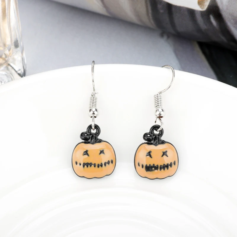 dongsheng Cute Cartoon Happy Pumpkin Drop Earrings Unique Halloween Hat Lips Ghost Funny Party Girl Jewelry Gfit -15 | Украшения и