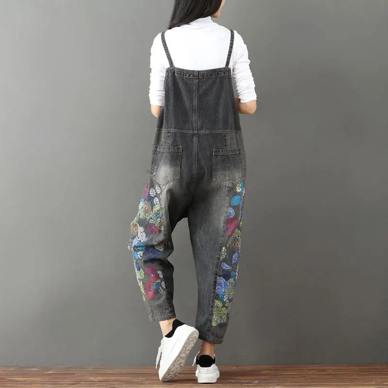 

Printing Jumpsuits & Rompers Women's clothing Loose Ankle-Length Pants Straight Jumpsuits Personality Patchwork Jumpsuits
