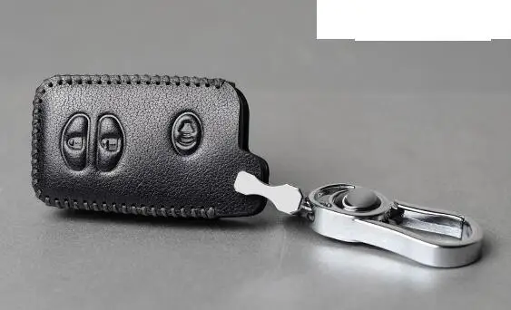 B BLACK Leather Car Remote Key Case Fob Cover For Toyota Land Cruiser Prado 150 Camry Prius Crown For Subaru Foreste Outback XV legacy - Название цвета: B BLACK