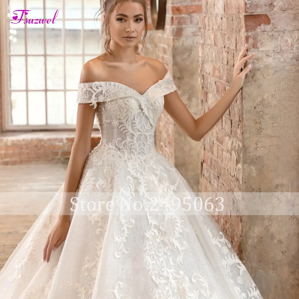 Fsuzwel/Новое Великолепное свадебное платье трапециевидной формы с аппликацией и