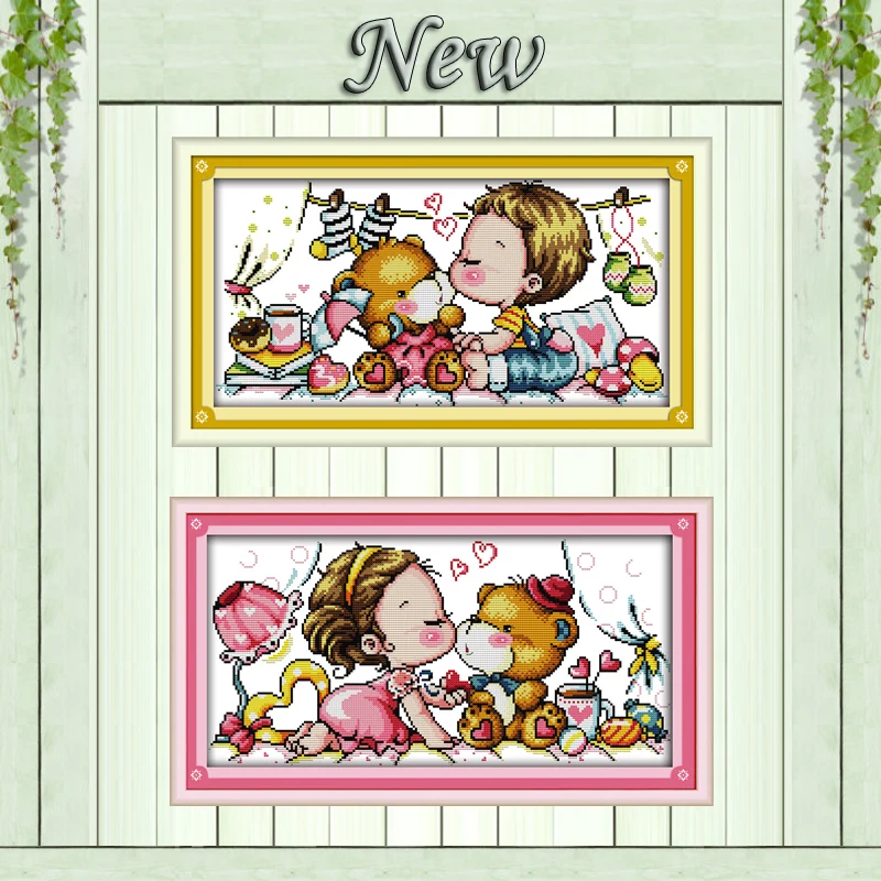 Kiss bear для мальчиков и девочек с изображениями из мультфильмов живопись Счетный