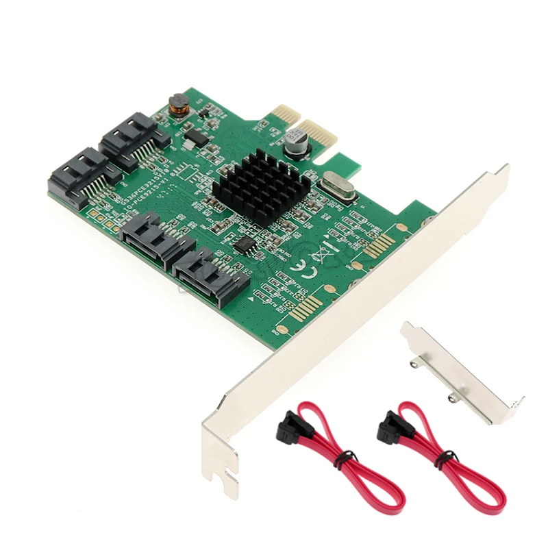 PCI e для SATA 3 0 4 порта Плата расширения 6G адаптер конвертер карта Marvell 88SE9215|Платы
