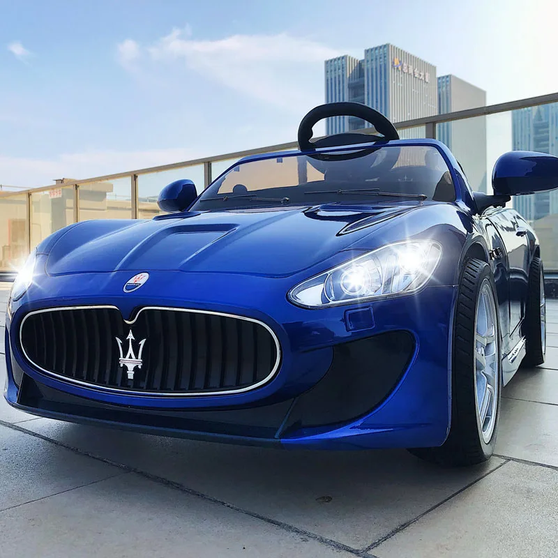 Model C Blue 12V16A литиевая батарея, четыре колеса, Детский Электрический автомобиль, детская коляска, четыре колеса, автомобиль с дистанционным управлением, игрушечный автомобиль, может кататься на - Цвет: Model C Blue