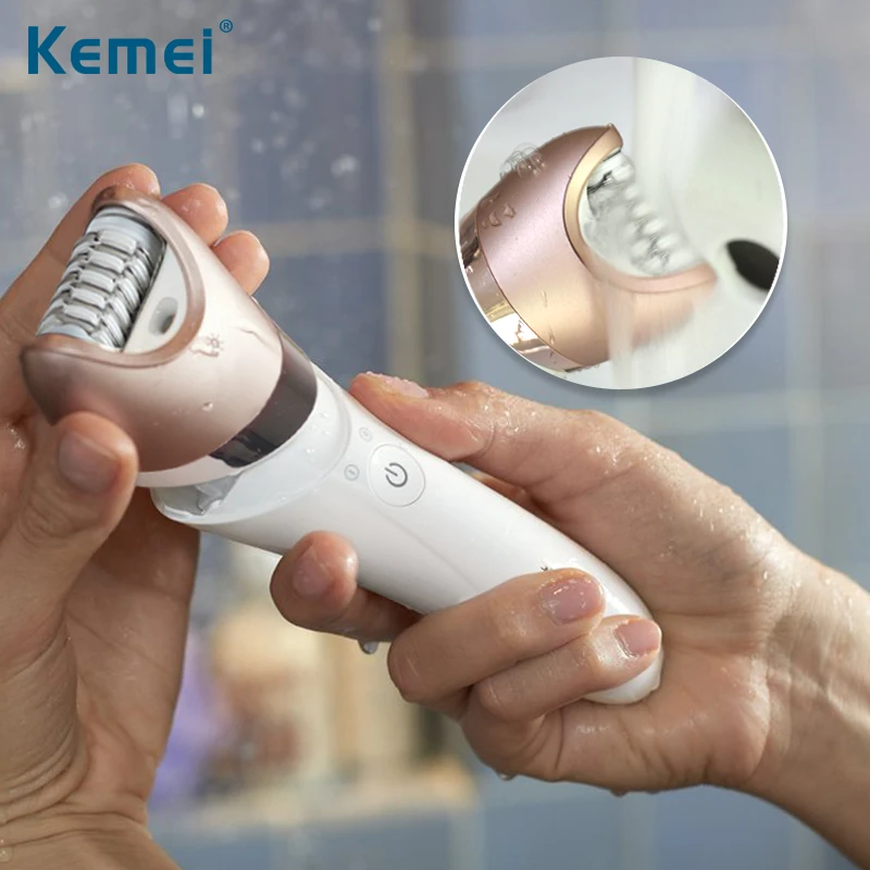 Kemei Мокрый Сухой эпилятор Женские бритвы женский станок для бритья electric lady бикини