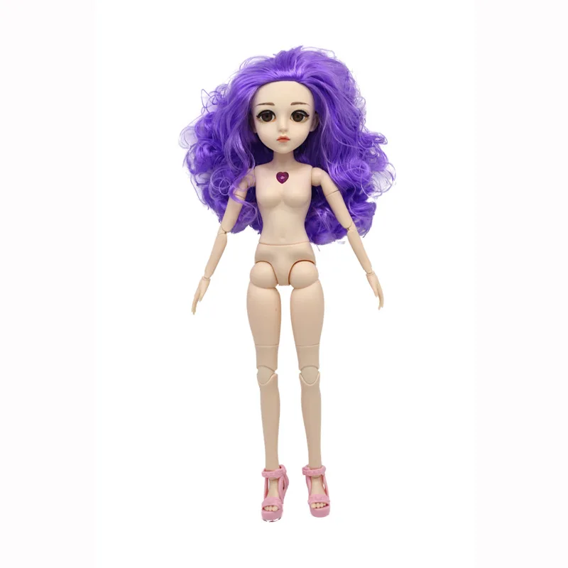 with body 22 подвижные шарнирные 45 см куклы игрушки голова 3D глаза обнаженное тело мода принцесса куклы игрушки одежда аксессуары - Color: with body