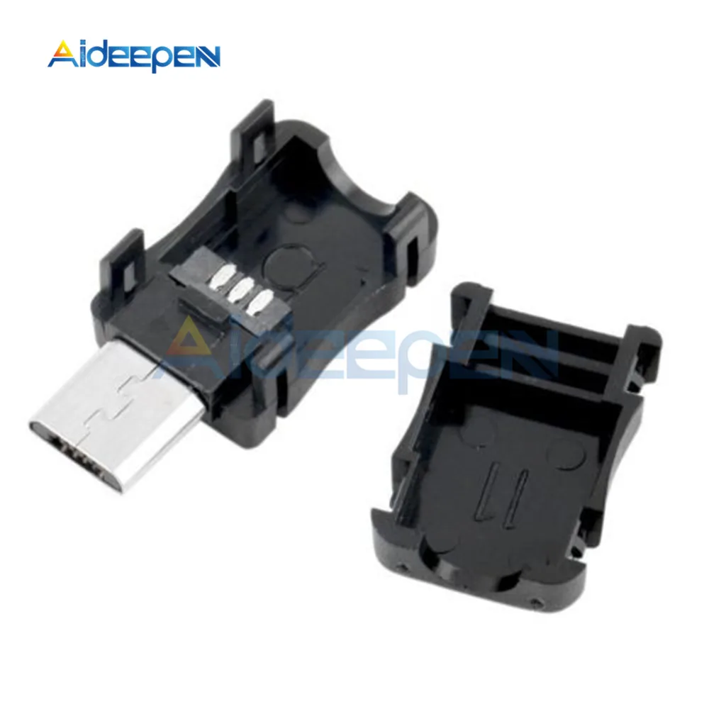 10 шт./лот 5-контактный разъем микро-Usb с пластиковым корпусом и штекером для