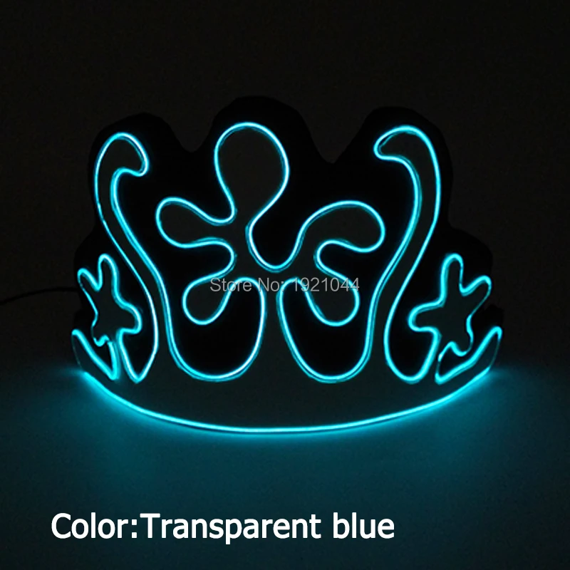 New Design Colorful EVA Crown EL Wire Glowing with 3V Inverter Birthday Gift Stage Performance Props Glow Party Supplies | Дом и сад